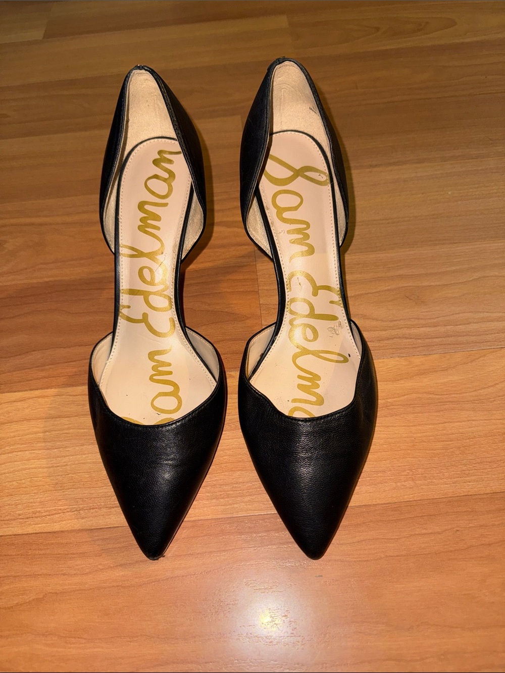 Sam Edelman Black D'Orsay Pointed-Toe Heels